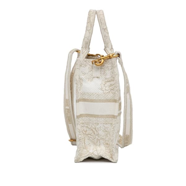 Pre-owned Dior Mini Jardin D'Hiver Vertical Book Tote White