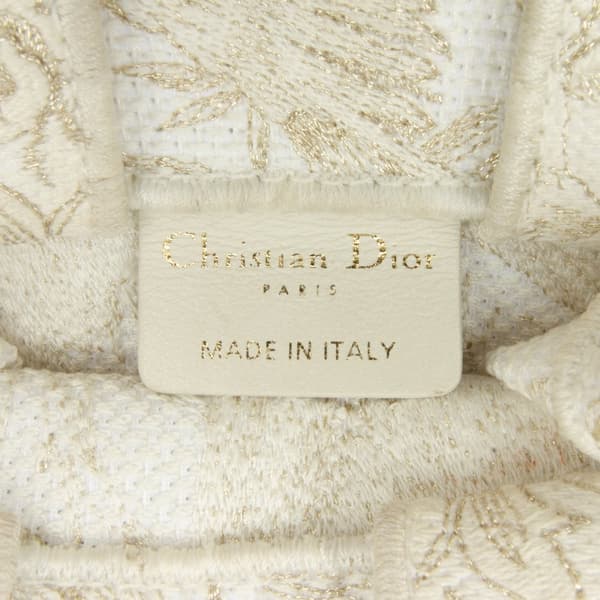 Pre-owned Dior Mini Jardin D'Hiver Vertical Book Tote White