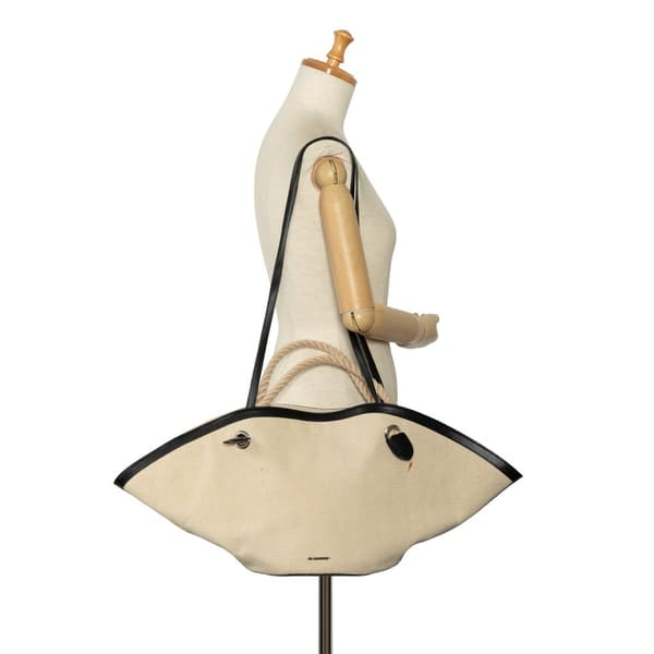 Pre-owned Jil Sander Canvas Sombrero Satchel Brown