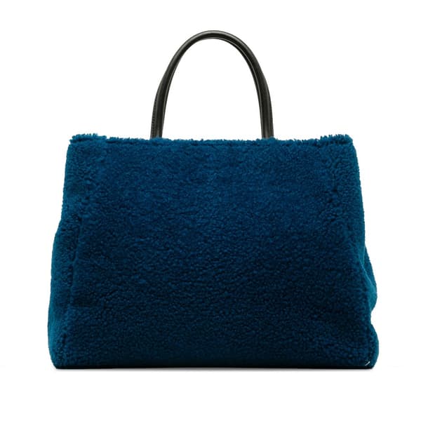 Pre-owned Fendi Medium Shearling 2Jours Blue