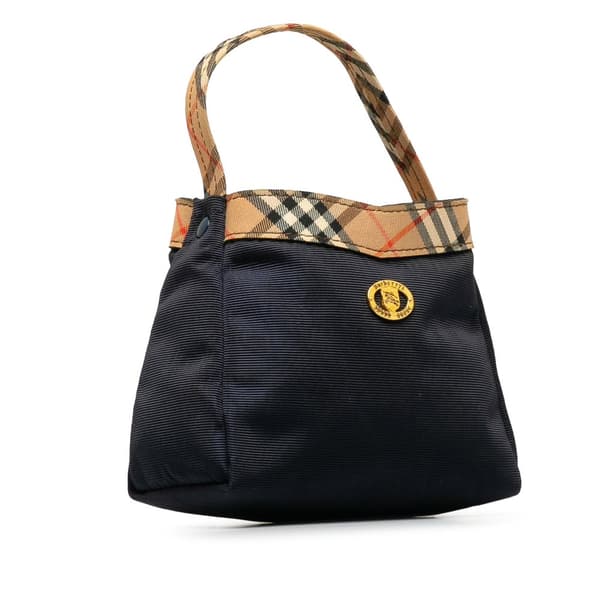 Pre-owned Burberry Nova Check Mini Handbag Black