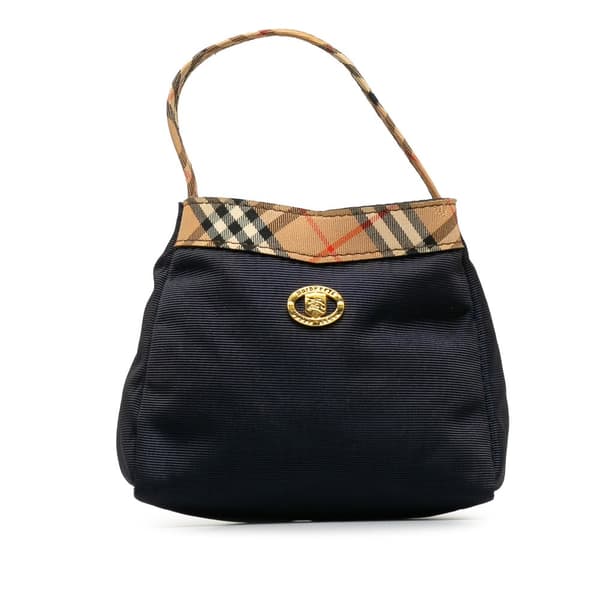 Pre-owned Burberry Nova Check Mini Handbag Black