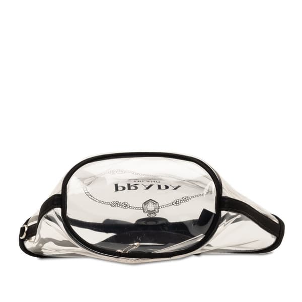 Pre-owned Prada Canapa Trimmed Plex Logo Tote Black