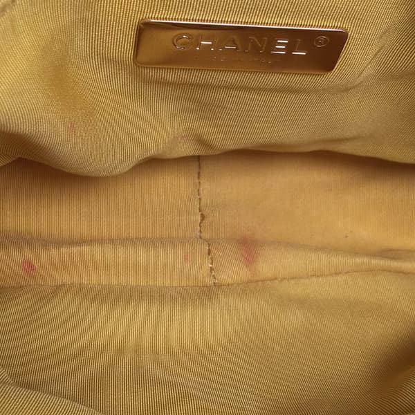 Pre-owned Chanel Medium Canvas 19 Flap Yellow