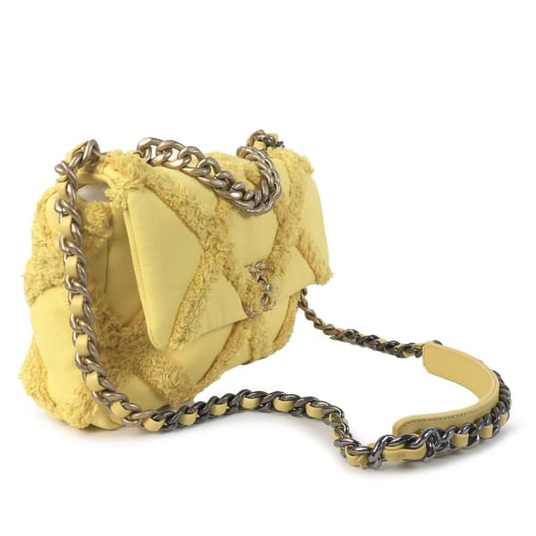 Pre-owned Chanel Medium Canvas 19 Flap Yellow