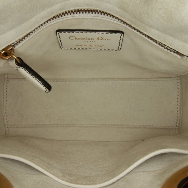 Pre-owned Dior Niki de Saint Phalle Mini Calfskin Lady Dior White