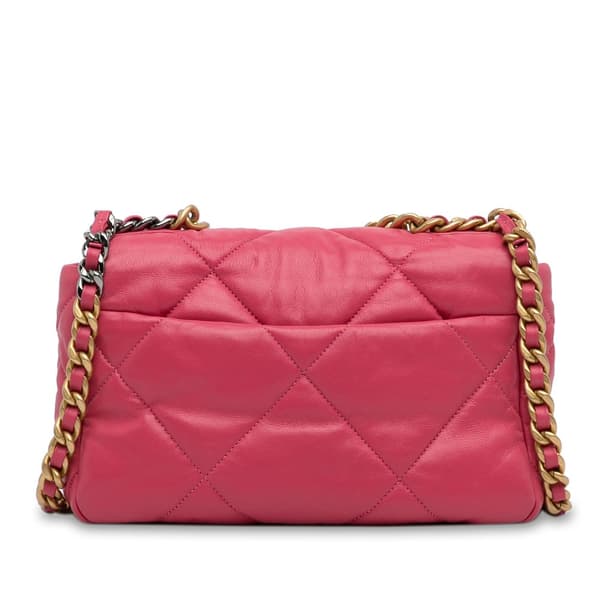 Pre-owned Chanel Medium Lambskin 19 Flap Pink