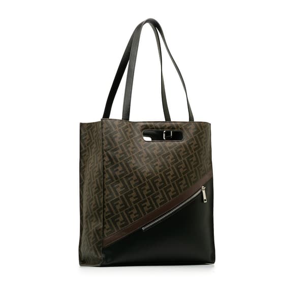 Pre-owned Fendi 1974 Zucca Shopping Tote Brown