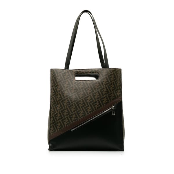 Pre-owned Fendi 1974 Zucca Shopping Tote Brown