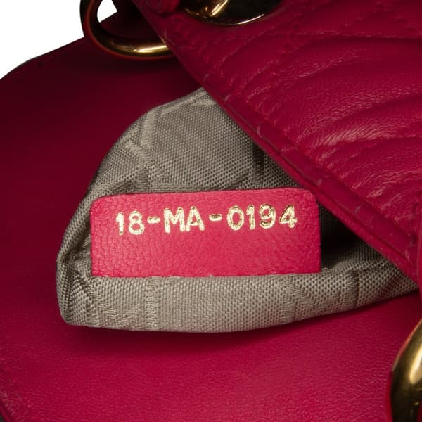 Pre-owned Dior Mini Lambskin Cannage Lady Dior Pink