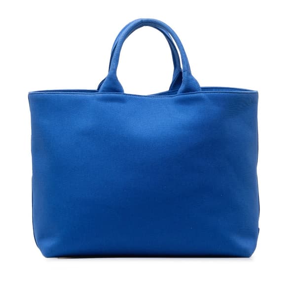 Pre-owned Prada Medium Canvas Logo Drill Satchel Blue