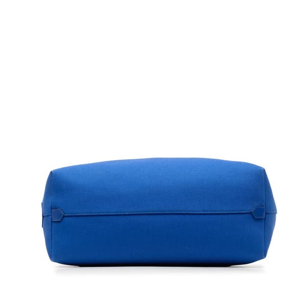 Pre-owned Prada Medium Canvas Logo Drill Satchel Blue