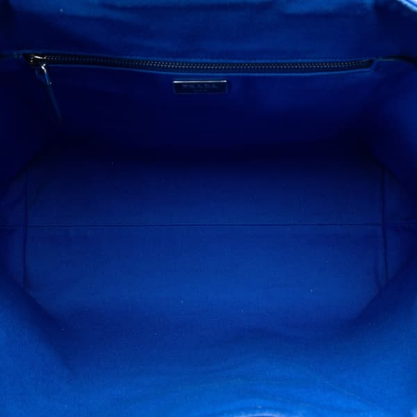 Pre-owned Prada Medium Canvas Logo Drill Satchel Blue