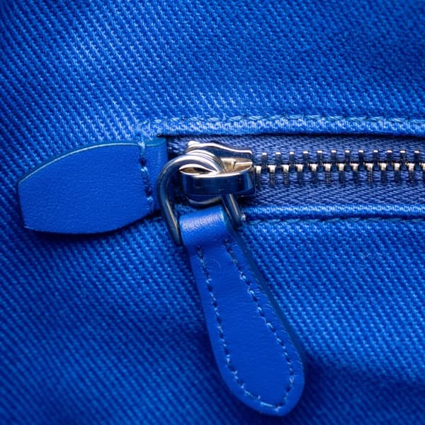 Pre-owned Prada Medium Canvas Logo Drill Satchel Blue