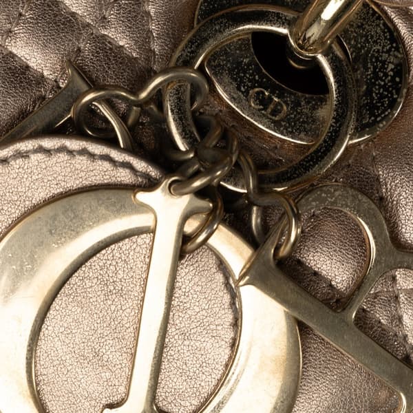 Pre-owned Dior Small Lambskin Cannage My ABCDior Lady Dior Brown