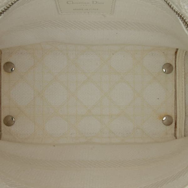 Pre-owned Dior Medium Cannage Lady D-Lite White