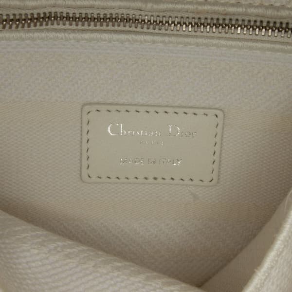 Pre-owned Dior Medium Cannage Lady D-Lite White
