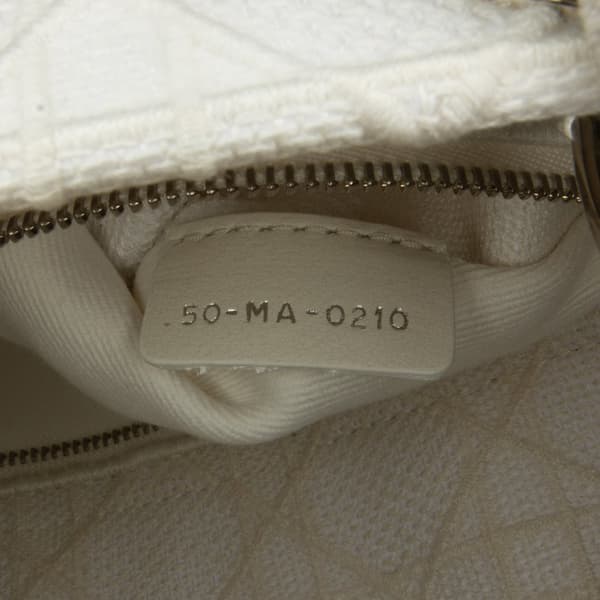 Pre-owned Dior Medium Cannage Lady D-Lite White
