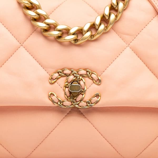 Pre-owned Chanel Medium Lambskin 19 Flap Pink