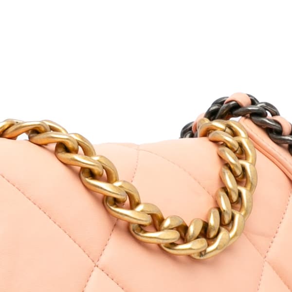 Pre-owned Chanel Medium Lambskin 19 Flap Pink