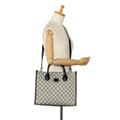 Miniatyrbild 9 av 10: Pre-owned Gucci Small GG Supreme Interlocking G Tote Brown