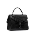 Miniatyrbillede 2 af 10: Pre-owned Saint Laurent Medium Crocodile Embossed Cassandra Top Handle Bag Black