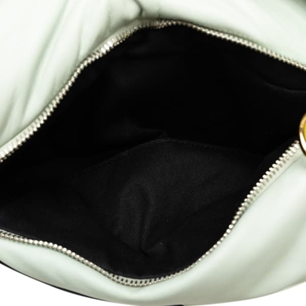 Pre-owned Off-White Leather Pump Pouch Green
