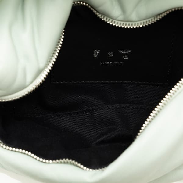 Pre-owned Off-White Leather Pump Pouch Green