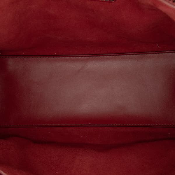 Pre-owned Dior Medium Lambskin Cannage Studded Supple Lady Dior Red