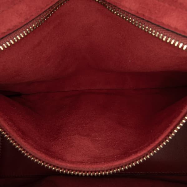 Pre-owned Dior Medium Lambskin Cannage Studded Supple Lady Dior Red