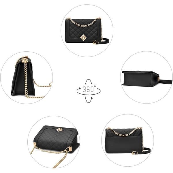 Crossbody-väska i PU-läder Handväska för kvinnor Kedja Axelväska Tote