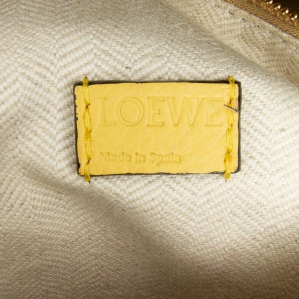 Pre-owned LOEWE Mini Puzzle Rugby Stripe Satchel Yellow