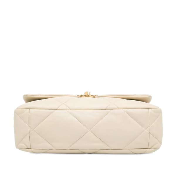 Pre-owned Chanel Large Lambskin 19 Flap White