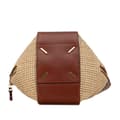 Miniatyrbild 4 av 10: Pre-owned LOEWE Small Leather and Raffia Hammock Bag Brown