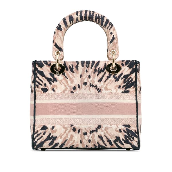 Pre-owned Dior Medium Tie-Dye Lady D-Lite Pink