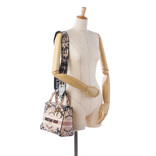 Pre-owned Dior Medium Tie-Dye Lady D-Lite Pink