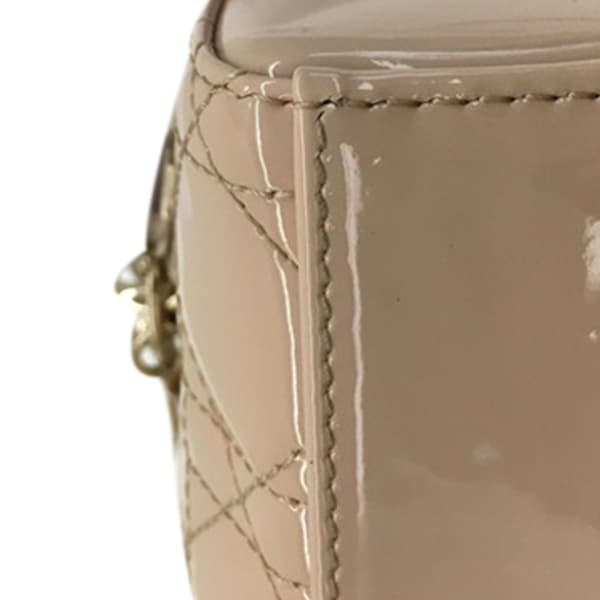 Pre-owned Dior Small Patent Cannage Lady D-Joy Brown
