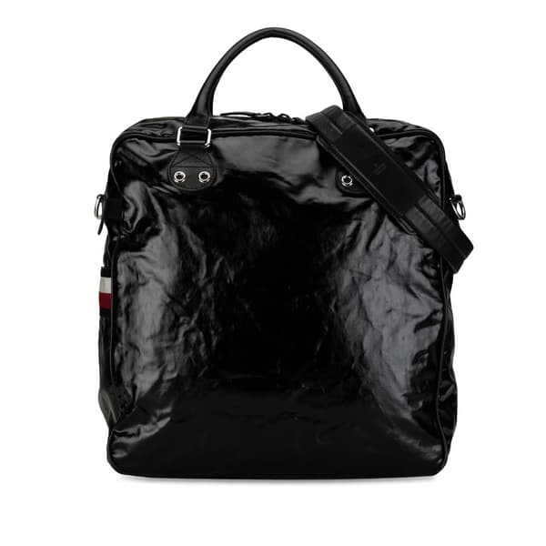 Pre-owned Gucci Web Coated Canvas Satchel Black
