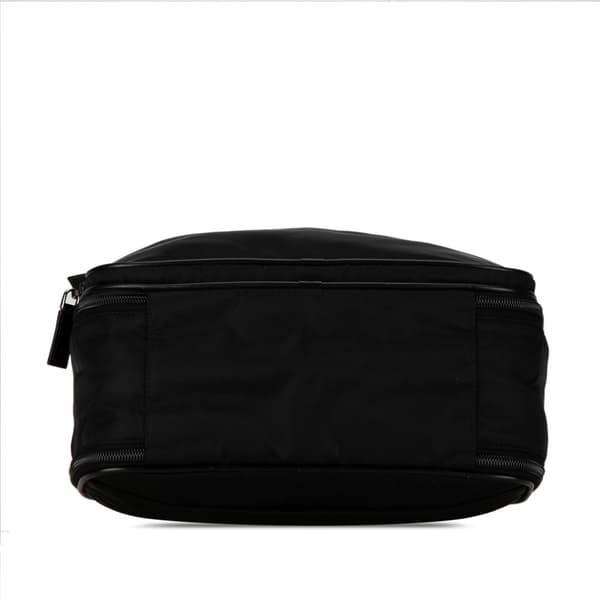 Pre-owned Prada Saffiano Trimmed Tessuto Vanity Bag Black