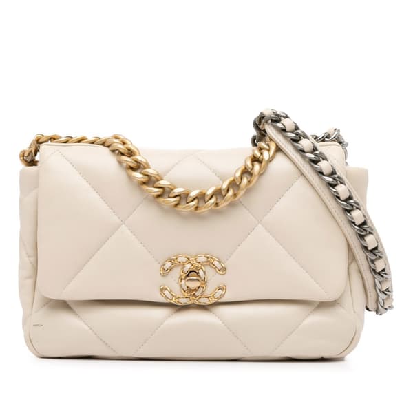 Pre-owned Chanel Medium Lambskin 19 Flap Brown