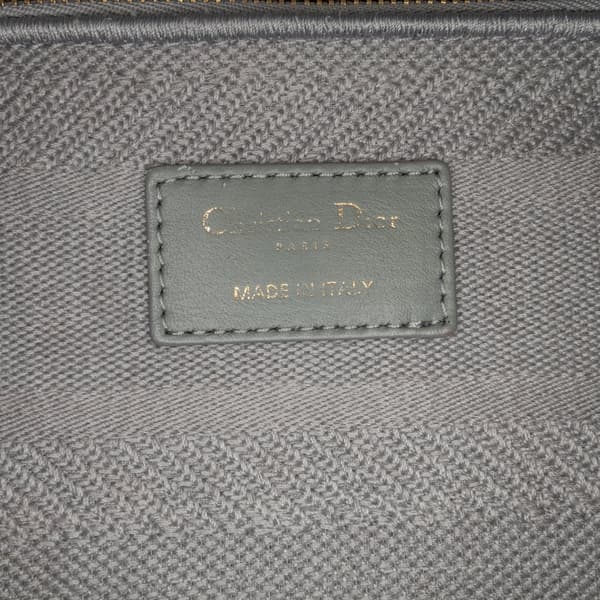 Pre-owned Dior Medium Canvas Cannage Lady D Lite Gray