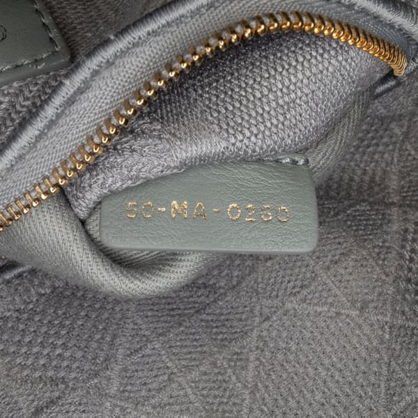 Pre-owned Dior Medium Canvas Cannage Lady D Lite Gray