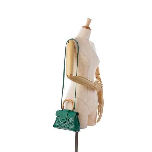 Pre-owned Goyard Mini Goyardine Saigon Souple Green