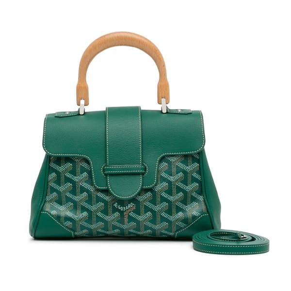 Pre-owned Goyard Mini Goyardine Saigon Souple Green