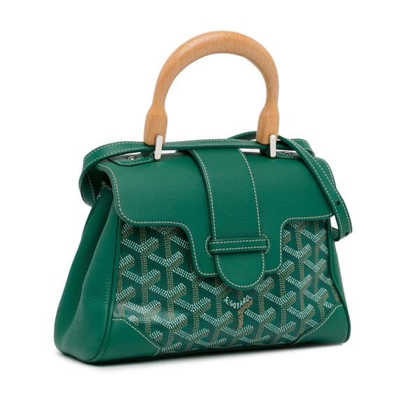 Pre-owned Goyard Mini Goyardine Saigon Souple Green