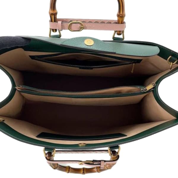 Pre-owned Gucci x Adidas Maxi Diana Satchel Green