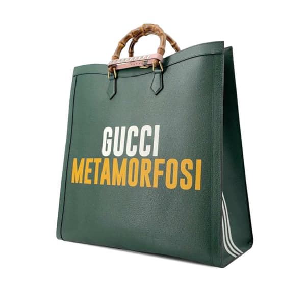 Pre-owned Gucci x Adidas Maxi Diana Satchel Green