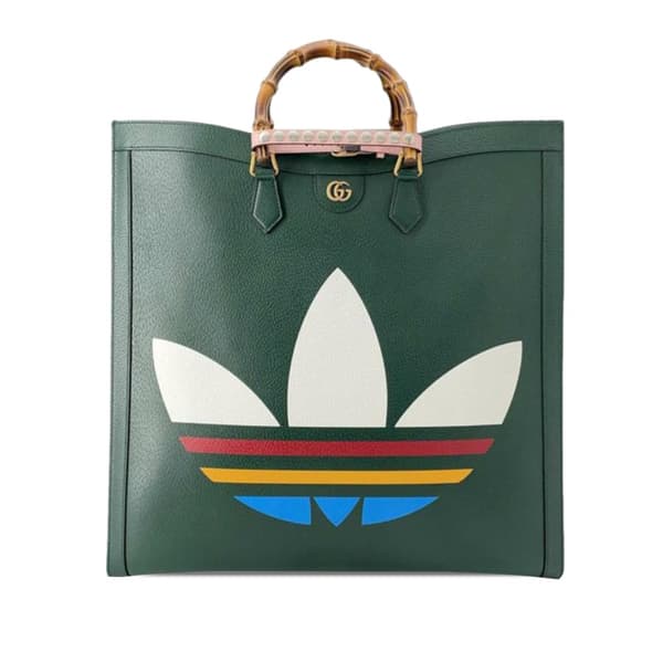 Pre-owned Gucci x Adidas Maxi Diana Satchel Green