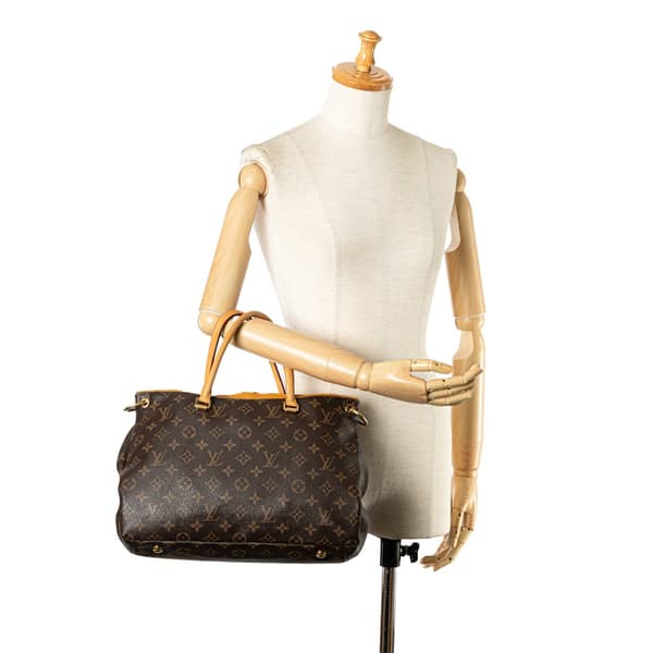 Pre-owned Louis Vuitton Monogram Pallas MM Brown