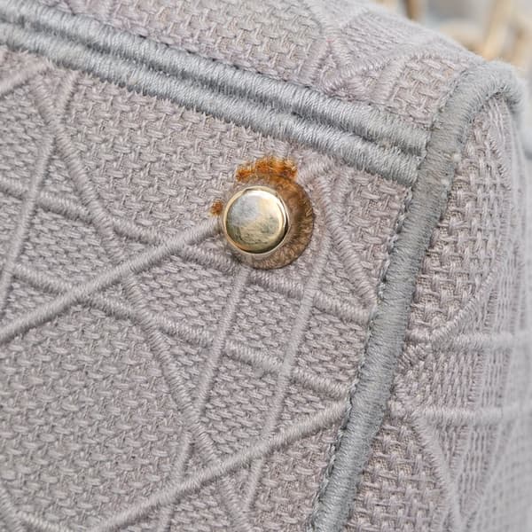 Pre-owned Dior Medium Canvas Cannage Lady D Lite Gray